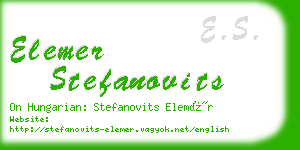 elemer stefanovits business card